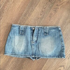 Edikted Blue Denim Mini Skirt